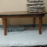 دو عدد مبل تک نفره تمام چوب همراه میز چوبی|مبلمان خانگی و میز عسلی|اردبیل, |دیوار