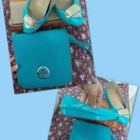 ست کیف و کفش فیروزه ای