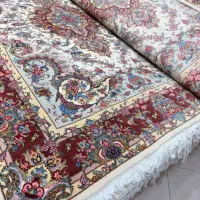 فرش خطیبی مرینوس تبریز گل ابریشم جفت 6 متر رج سی