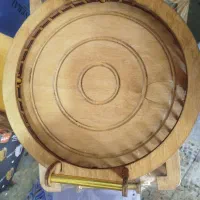 سینی چوبی دسته طلایی