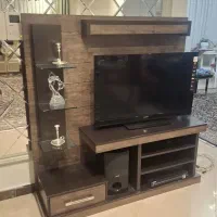 میز تلویزیون ام دی اف دارای دکور و کشو