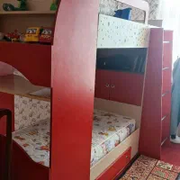 تخت دو طبقه چوبی|تخت و سرویس خواب|گلپایگان, |دیوار
