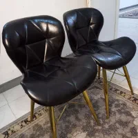 صندلی چرم مشکی پایه طلایی نو|مبلمان اداری|فردوسیه, |دیوار