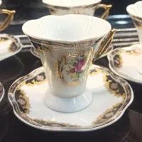 سرویس قهوه خوری طلا کوب اصل ژاپن|کلکسیون اشیاء عتیقه|خشکبیجار, |دیوار