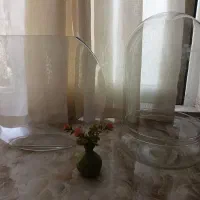 دوعدد گلدون شیشه ای
