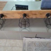 لوستر مینیمال چوبی|لوستر و چراغ آویز|کرج, شهرک فهمیده|دیوار