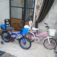 دو عدد دوچرخه سایز16صورتی و آبی دخترانه و پسرانه
