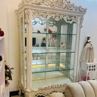 ویترین سلطنتی منبتکاری با چوب راش در حد نو