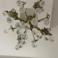 لوستر  صددر صد برنز ۴شاخه لاله کریستالی با ضمانت