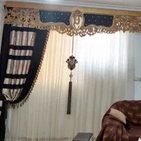 ۲عدد پرده حال پذیرایی+۲کتیبه+میل پرده ۳ ردیف