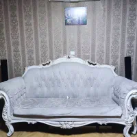 مبل استیل چوب راش ۹ نفره همراه با جلو مبلی