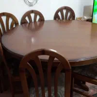 میز و صندلی ناهارخوری ۸ نفره چوبی سالم