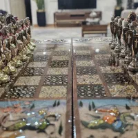 تخته نرد و شطرنج تمام خاتم و صدف و مینا کاری