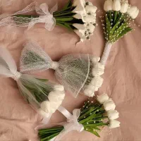 دسته گل عروس/ گل لاله لمسی|گل مصنوعی|مشهد, موسوی قوچانی|دیوار