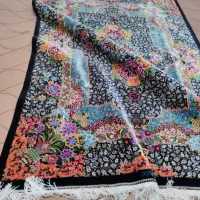 فرش ابریشم خالص زرنیم ریزبافت