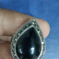 انگشتر نقره زنانه عقیق سیاه قدیمی عیار925|بدلیجات|شیراز, ارم|دیوار