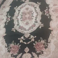 فرش بیضی یزد سرمه ای تراکم بالا