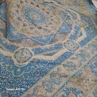 دوعدد رو فرشی  ابریشمی  ابی