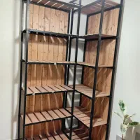 رگال قفسه جاکفشی فلزی میز ویترین شلف چوب|کتابخانه، شلف، قفسههای دیواری|تهران, صادقیه|دیوار