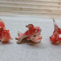 ست ۳ تکه ماهی سرامیکی تزئینی صورتی