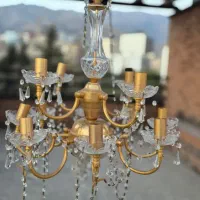 لوستر برونزی کریستال چک ۳ عدد