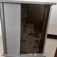 میز تلویزیون سالم دوطبقه شیشه خور مناسب ۲۰ اینچ