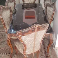 میز نهارخوری ۲متری با ۶صندلی منبت نو چوبی