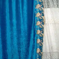 پرده حریر ابی|پرده، رانر، رومیزی|قم, زند آباد|دیوار