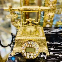 تلفن رومیزی چهارگوش کد۱۱۲تمام برنز