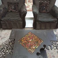 نیم ست ۴نفره با میز و عسلی|مبلمان خانگی و میز عسلی|فردیس, خیام غربی|دیوار