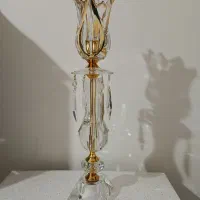 شمعدان کریستال لب طلایی|لوستر و چراغ آویز|زنجان, |دیوار