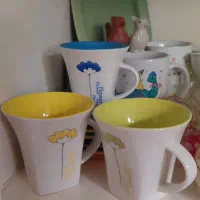 فنجان نلبکی طلایی نمکدان نمکدون  کوزه گل سرخی