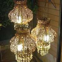 لوستر ۳ شعله طلایی