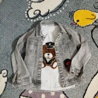 کت لی طوسی طرح خرسی بهمراه بلوز