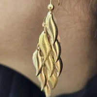 گوشواره طرح برگ و گوشواره آویز