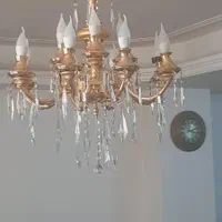 لوستر طلایی ۱۲ لامپه|لوستر و چراغ آویز|تبریز, |دیوار