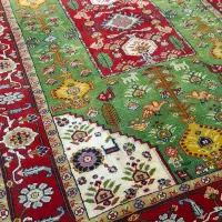 قالیچه استثنائی نقشه قشقایی گل و چله ابریشم