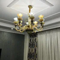 دو جفت لوستر ۸ شاخه ترکیب کریستال و برنج|لوستر و چراغ آویز|تهران, تهرانسر شرقی|دیوار