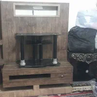 میز تلویزیون چوبی و شیشه ای