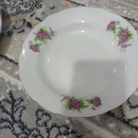 ۶تا بشقاب گل سرخ خورشت خوری  گل سرخ