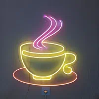 تابلو نئون طرح فنجان|ریسه و چراغ تزئینی|کرمان, |دیوار