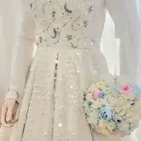 لباس عروس سفارشی جواهر و سنگ دوزی