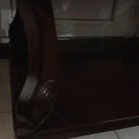 میزعسلی تمام چوب صفحه شیشه‌ای