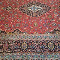 فرش دستباف لاکی کاشان ۱۲ متری کارکرده