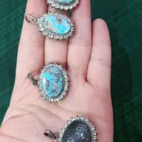 گردنبند فیروزه نیشاپوری نقره اصل مهره اصل راف کلوخ