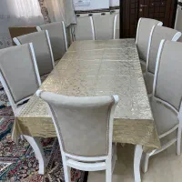 میز و صندلی هشت نفره ناهار خوری|میز و صندلی غذاخوری|خنج, |دیوار