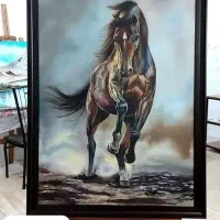 تابلو رنگ روغن طرح اسب