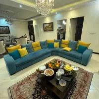 مبل ال با میز و پاف