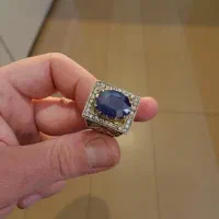 انگشتر نقره یاقوت کبود