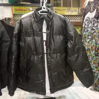 کاپشن چرم واقعی  طرح باکسی  پف